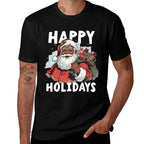 Happy Santa African American Christmas Holidays Black Pride Sweatshirt  Stretchy T-Shirt