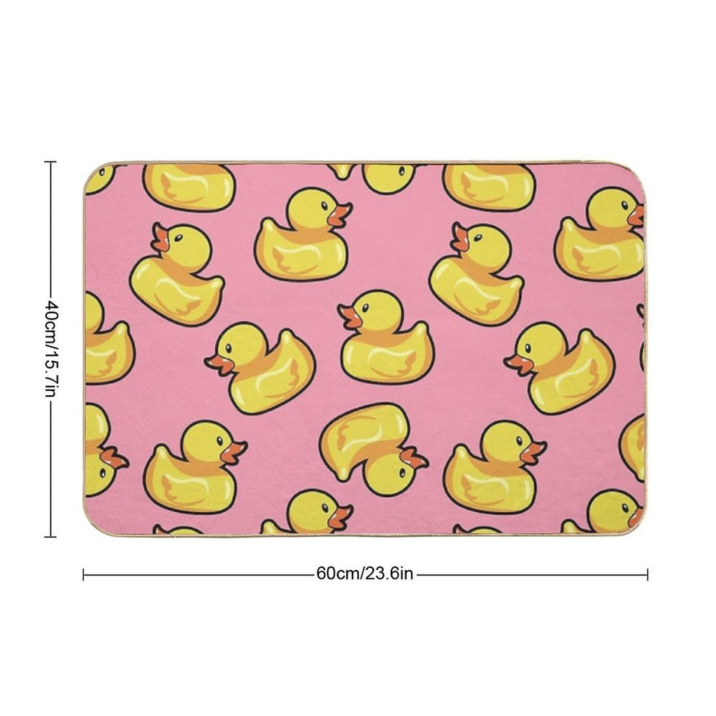Rubber Duck Pink Pattern  Pet-Safe Bath Mat