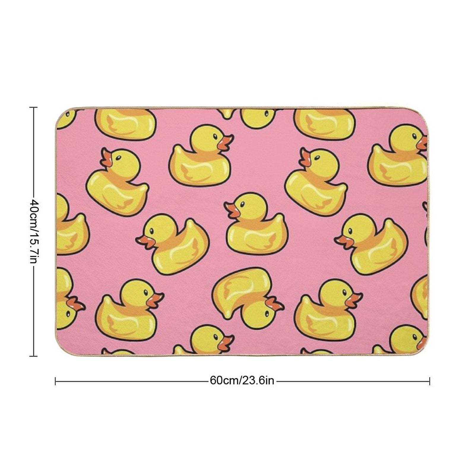 Rubber Duck Pink Pattern  Pet-Safe Bath Mat
