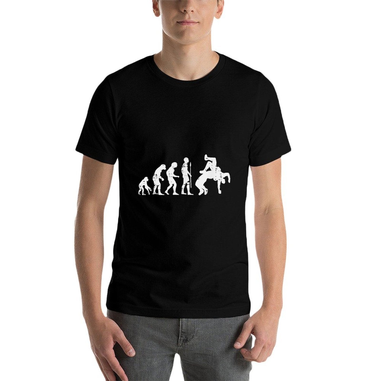 Wrestling Evolution Funny Wrestler Men Boys Kids Women Youth  Wrinkle-resistant T-Shirt