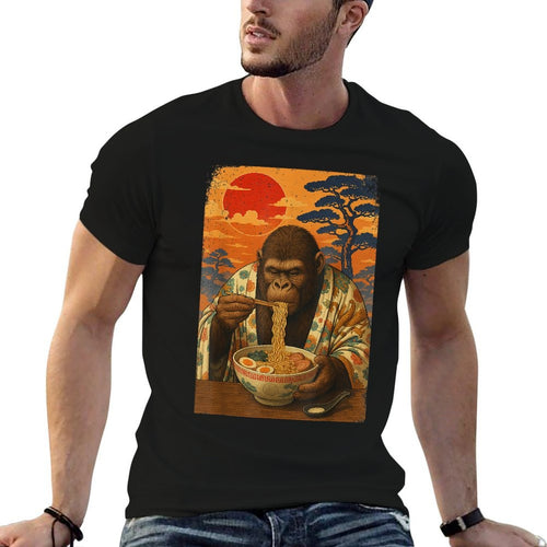 Bigfoot Eating Japanese Ramen Noodles Funny Gifts Men Women  Odor-resistant T-Shirt