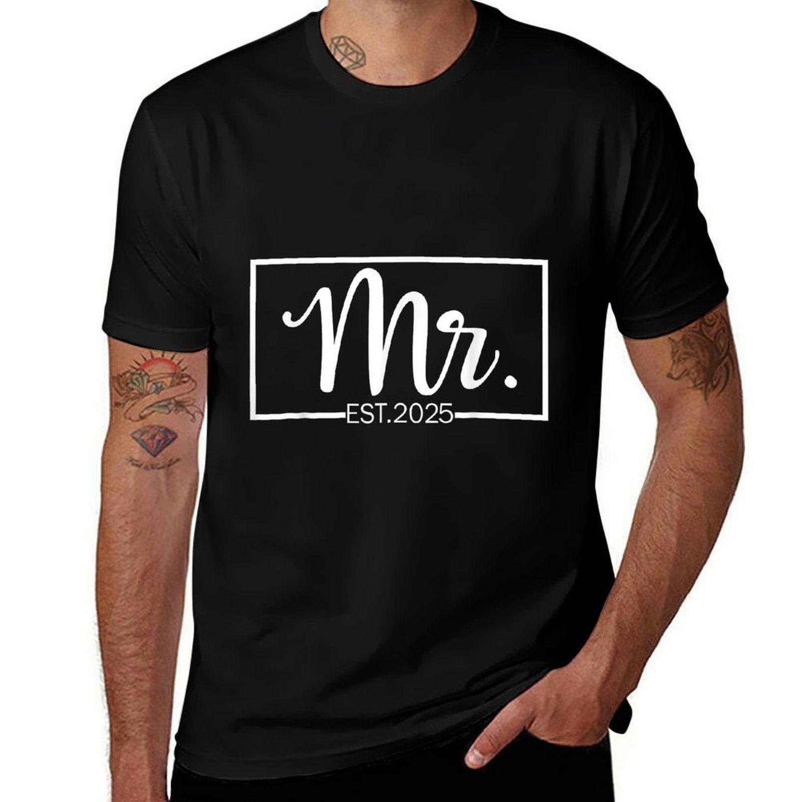 Mr. Est. 2025 Just Married Wedding Hubby Mr  Mrs Gifts  Affordable Price T-Shirt