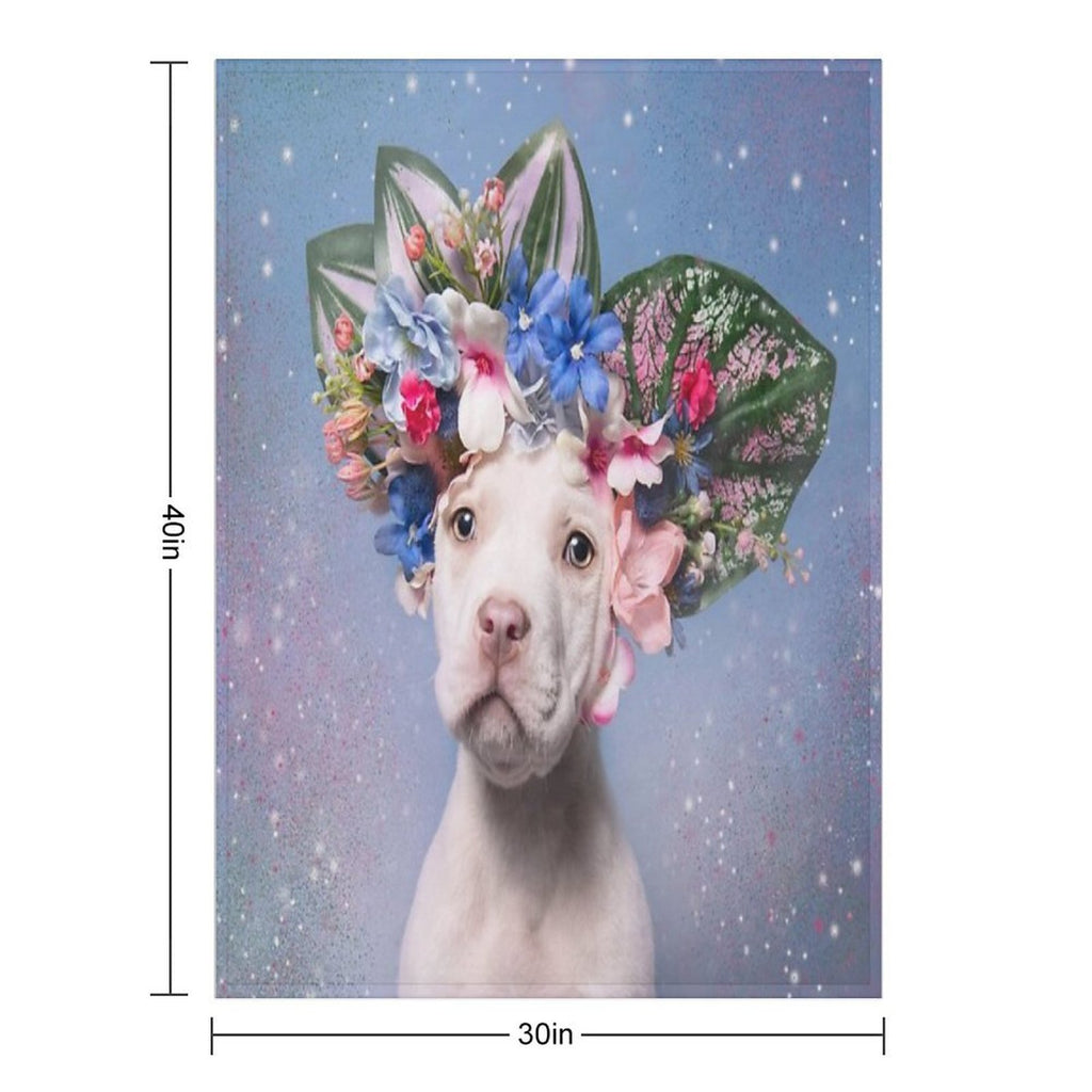 Pit Bull Flower Power, Apollo Durable Throw Blanket