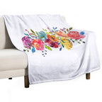 Bright Flowers Summer Watercolor Peonies Quick-dry Throw Blanket