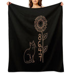 8647 Subtle Anti Trump 86 47 Cat Sunflower, Cat Lovers Durable Throw Blanket