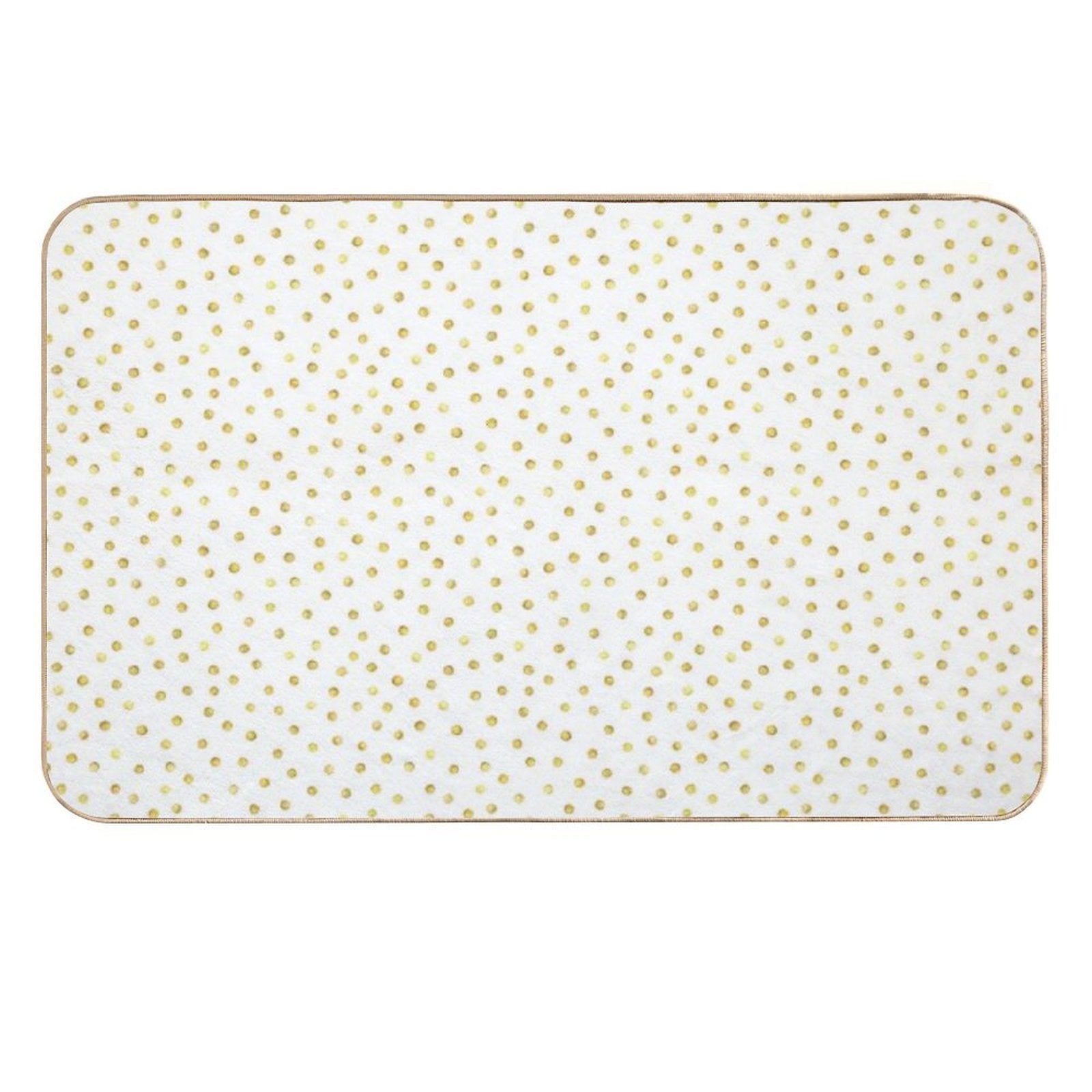 I Like Gold  Handpainted White + Gold Dots (Print Only)  Easy To Clean Bath Mat