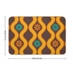 1970's Retro Vintage Seventies Floral Flowers Pattern  Rapid-Drying Bath Mat