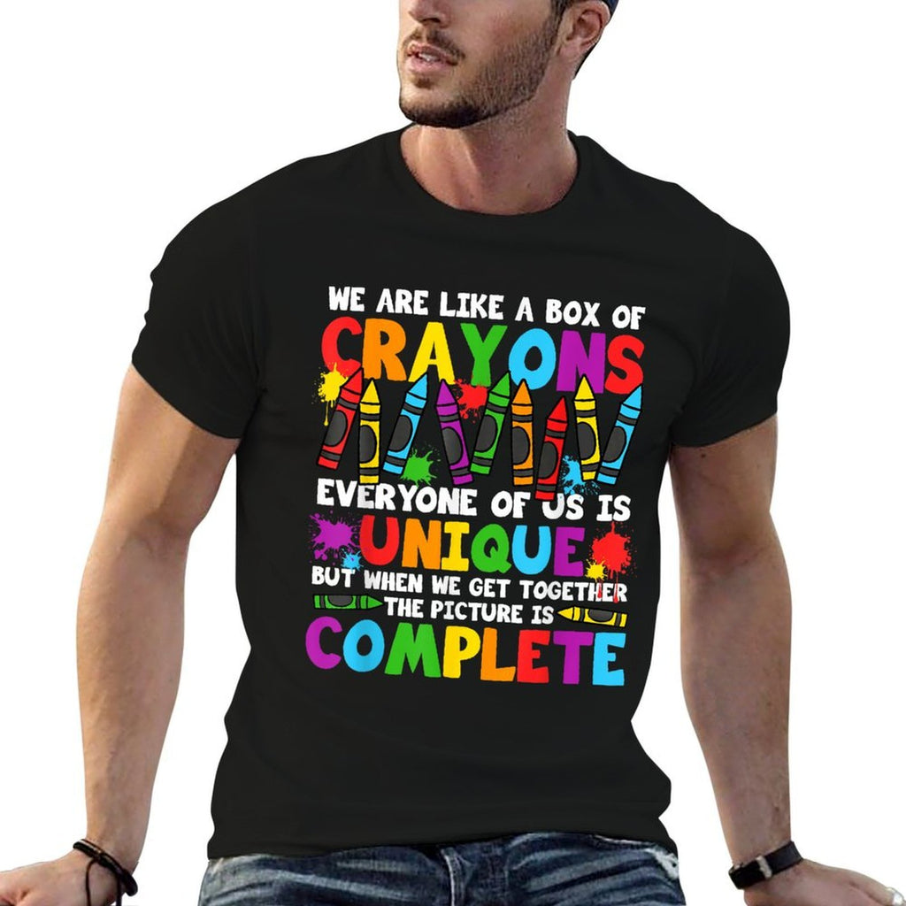Funny Teacher We Are Like A Box Of Crayons Back To School for Men Women Girls Kids  Classic T-Shirt