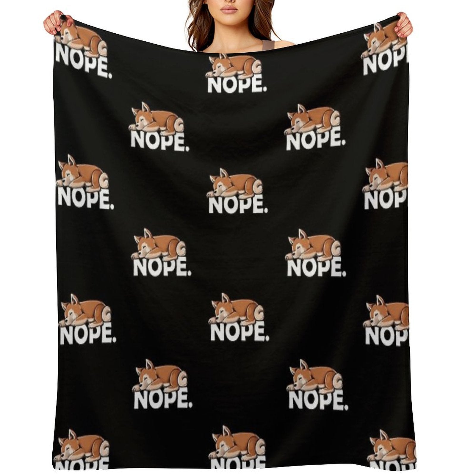 Shiba Inu Velvety-soft Throw Blanket