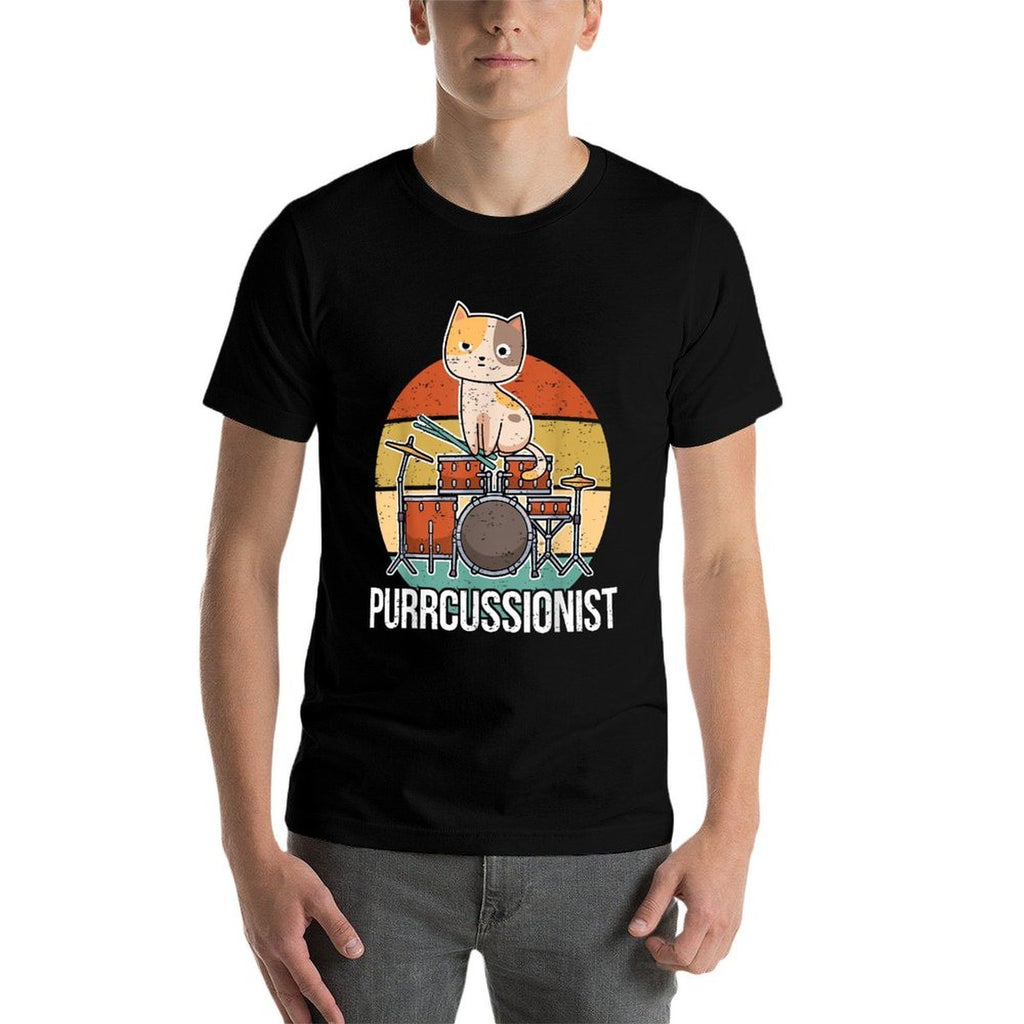 Funny Percussion Drummer Drumming Drums Saying I Kitten Cat  Moisture-wicking T-Shirt
