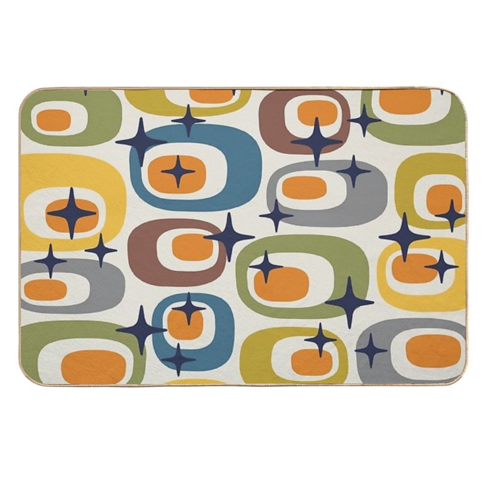 Mid Century Modern Atomic Sparkles 735  Stain-Proof Bath Mat