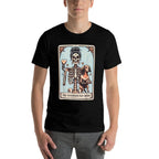 Valentines Day Dachshund Mom Tarot Card Skeleton Doxie Mama  Rolled Sleeves T-Shirt