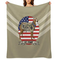 Sergeant Stubby Dog Hero of World War I Beige And Stripes Velvety-soft Throw Blanket