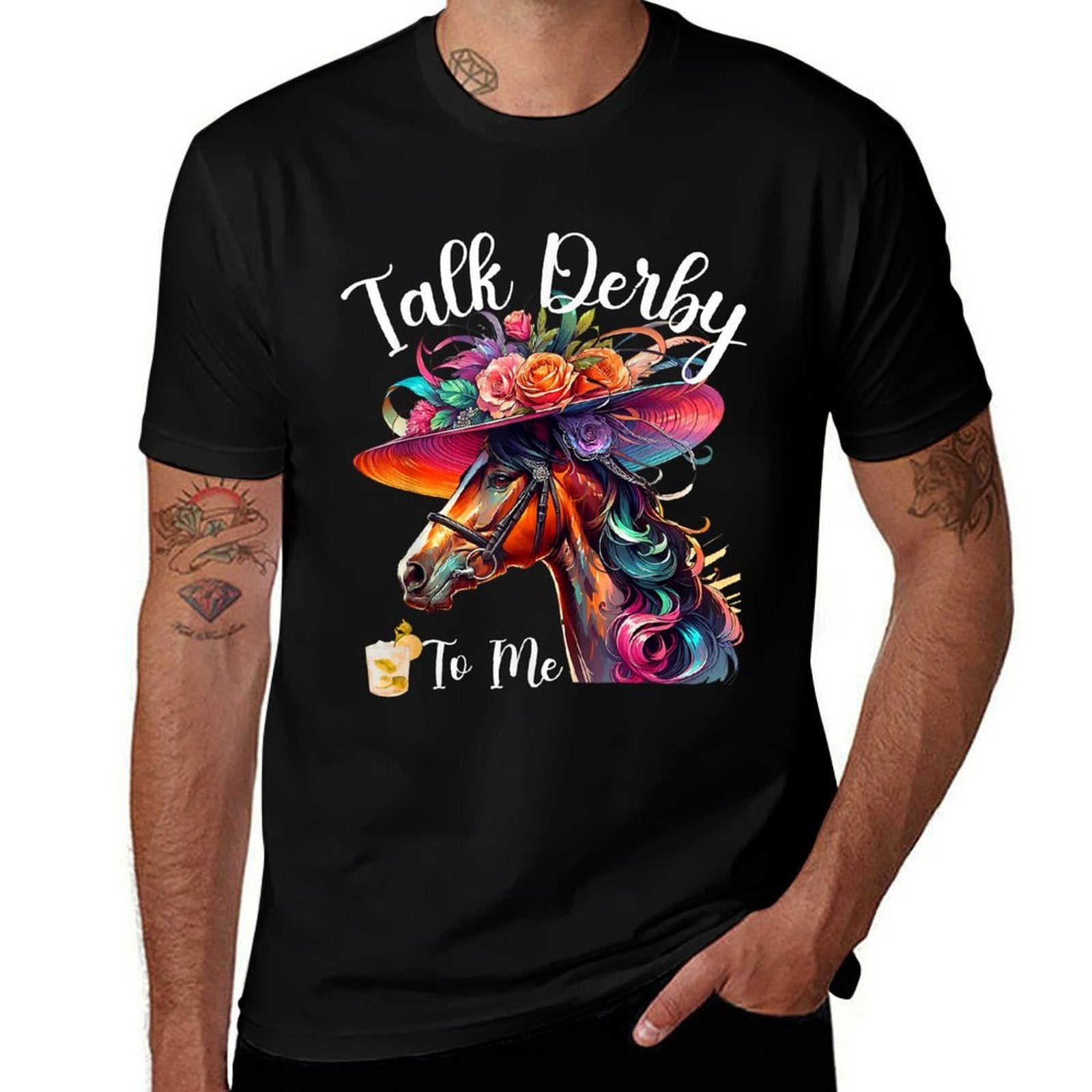 Talk Derby To Me Funny Racing Horse  High-quality Stitching T-Shirt