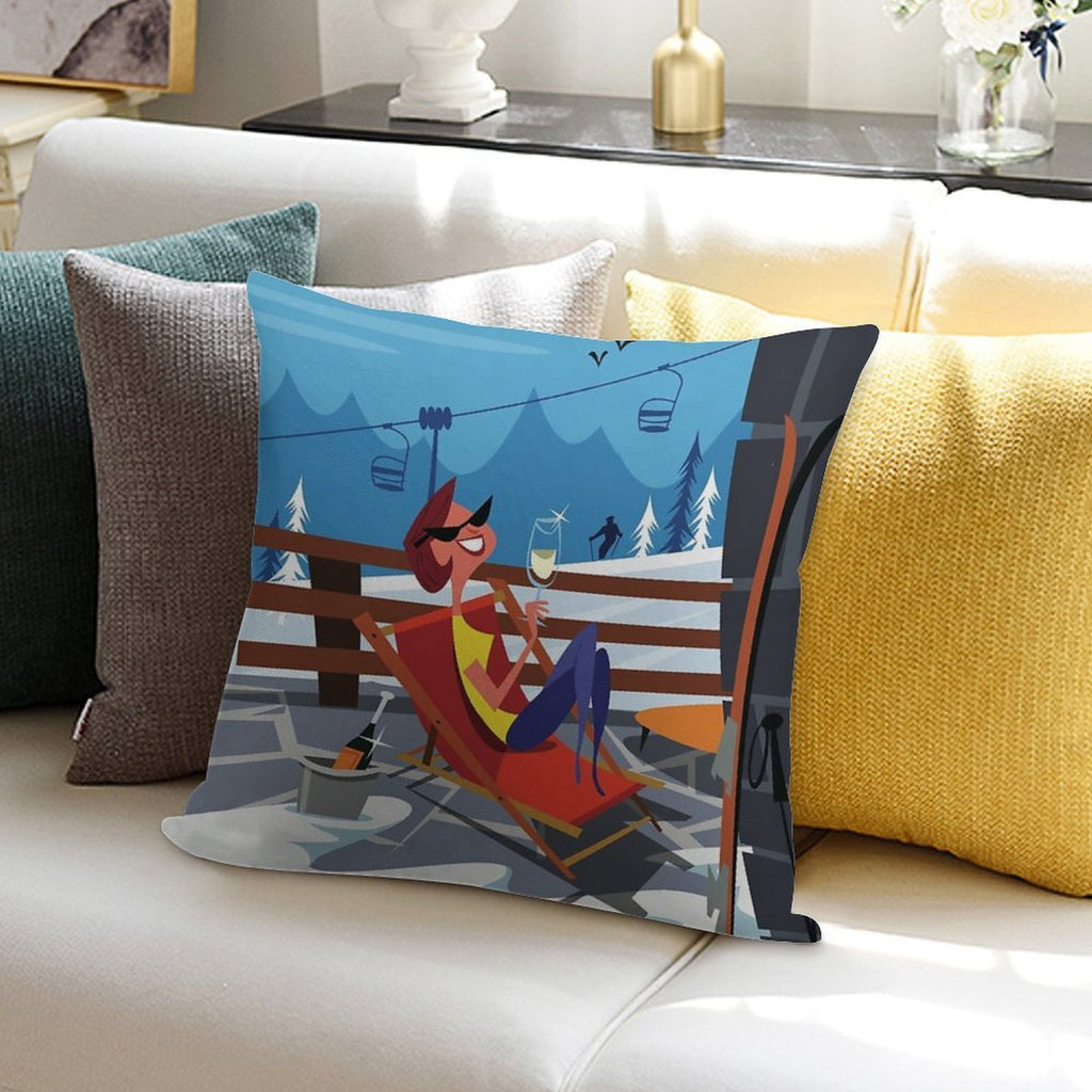 Alpine Chic Poster Soft Gift Ready Throw Pillow