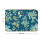 Jacobean Floral - Blue Durable Bath Mat