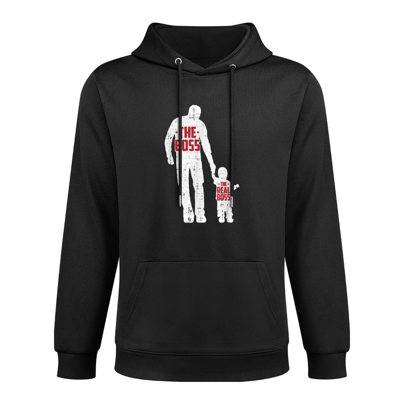The Boss The Real Boss Fathers Day Dad Son Daughter Matching Pilling-Resistant Hoodie