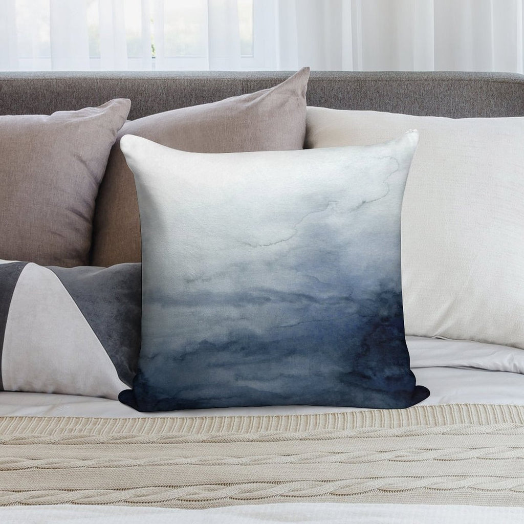 Indigo Abstract Painting  No.2 Soft Durable Construction Throw Pillow