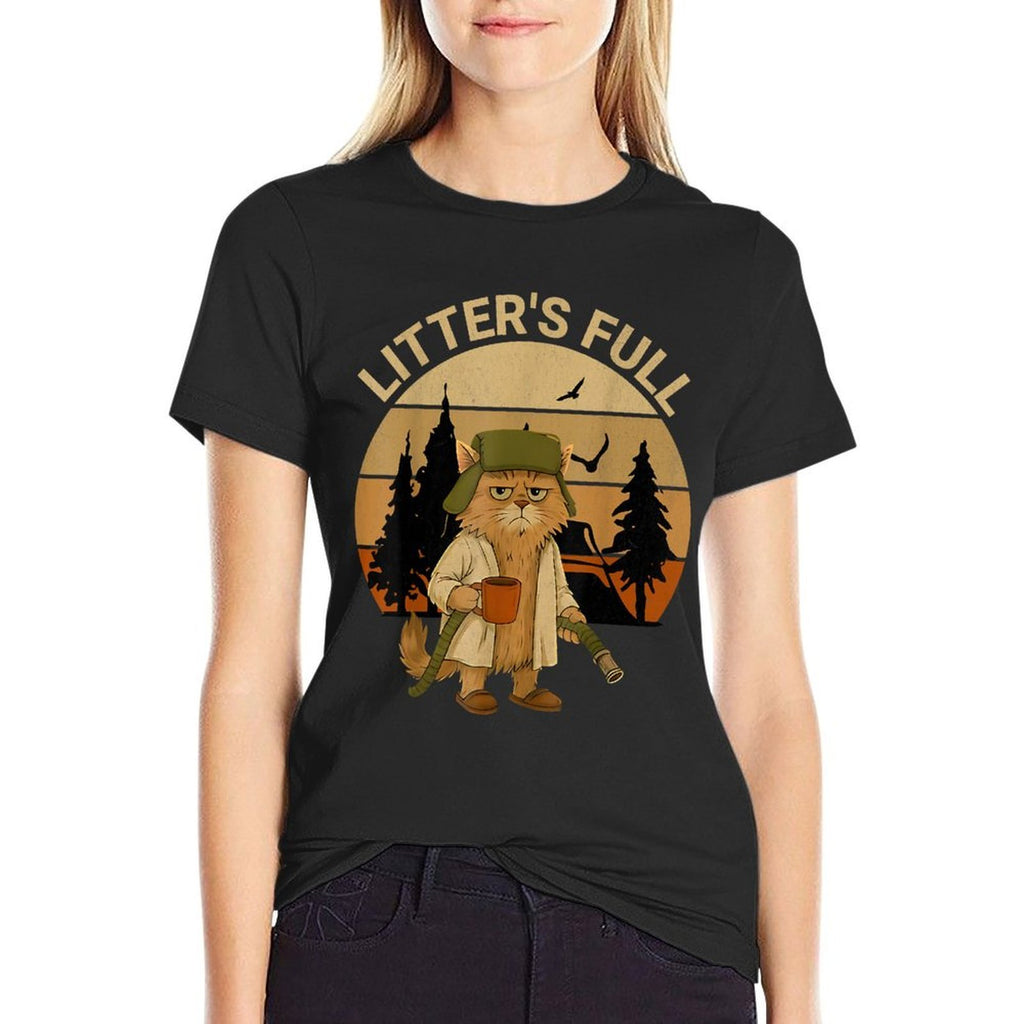Funny Litter’s Full Cat Vintage Parodys for Men Women  Slim-fit Cut T-Shirt