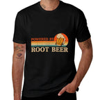 Vintage Powered By Root Beer Funny Drinking  Odor-resistant T-Shirt