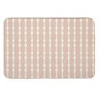 Soft Pink Beige with Cream Lines – Minimalist Neutral Striped Pattern  Slip-Resistant Bath Mat