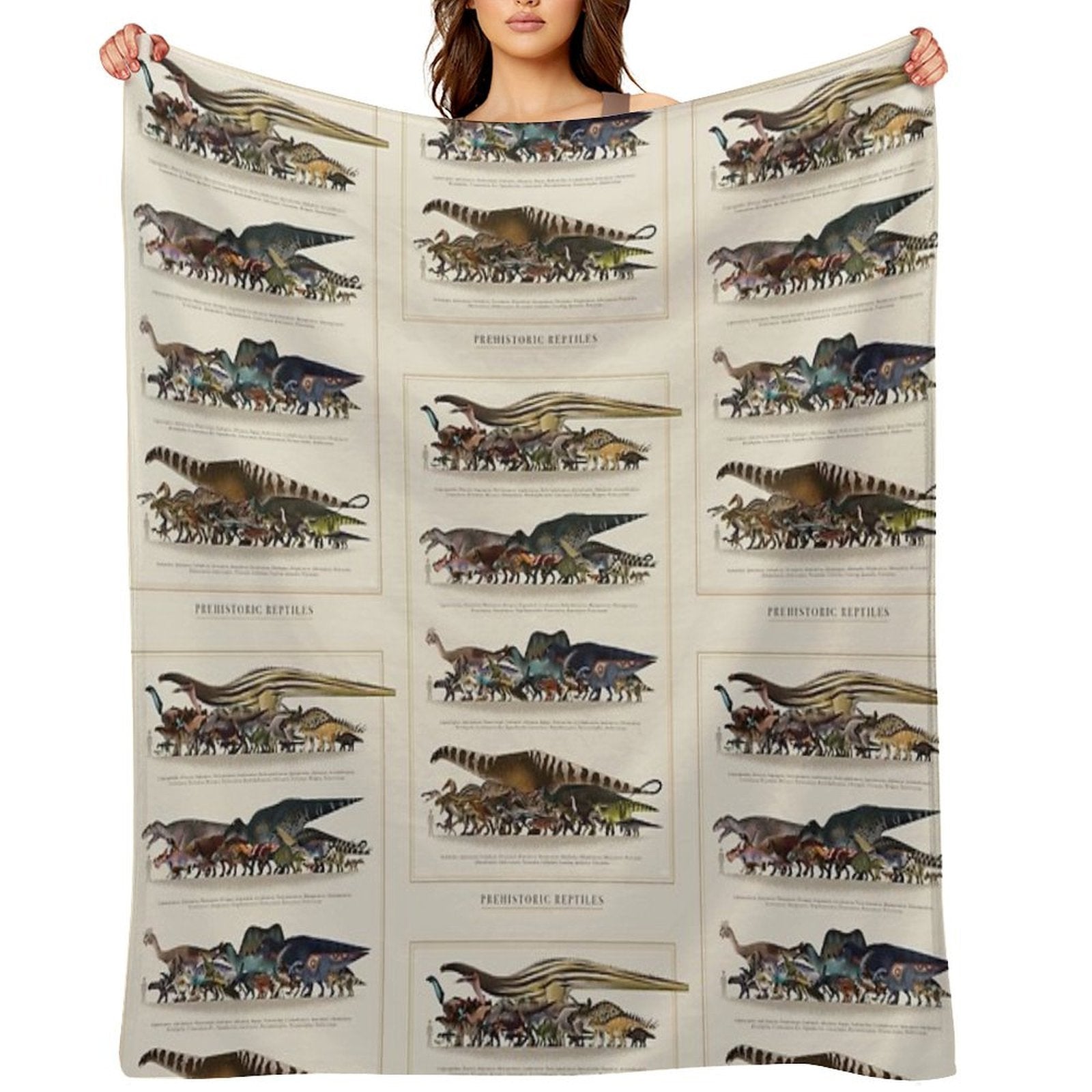 Prehistoric Reptiles Size Chart Anti-pilling Throw Blanket