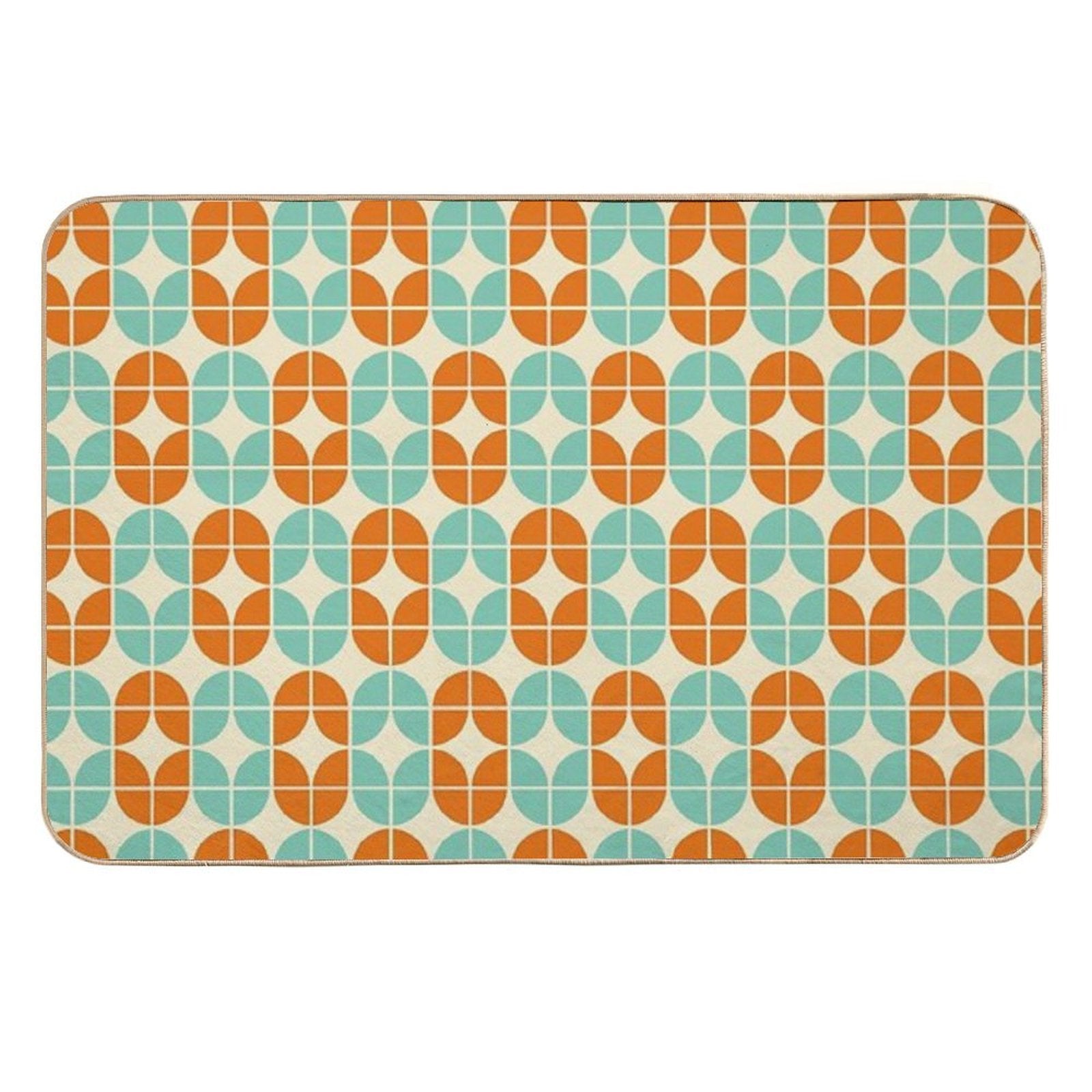 Groovy 1960’s Inspired Retro Vintage Design in Orange And Teal  Versatile Bath Mat