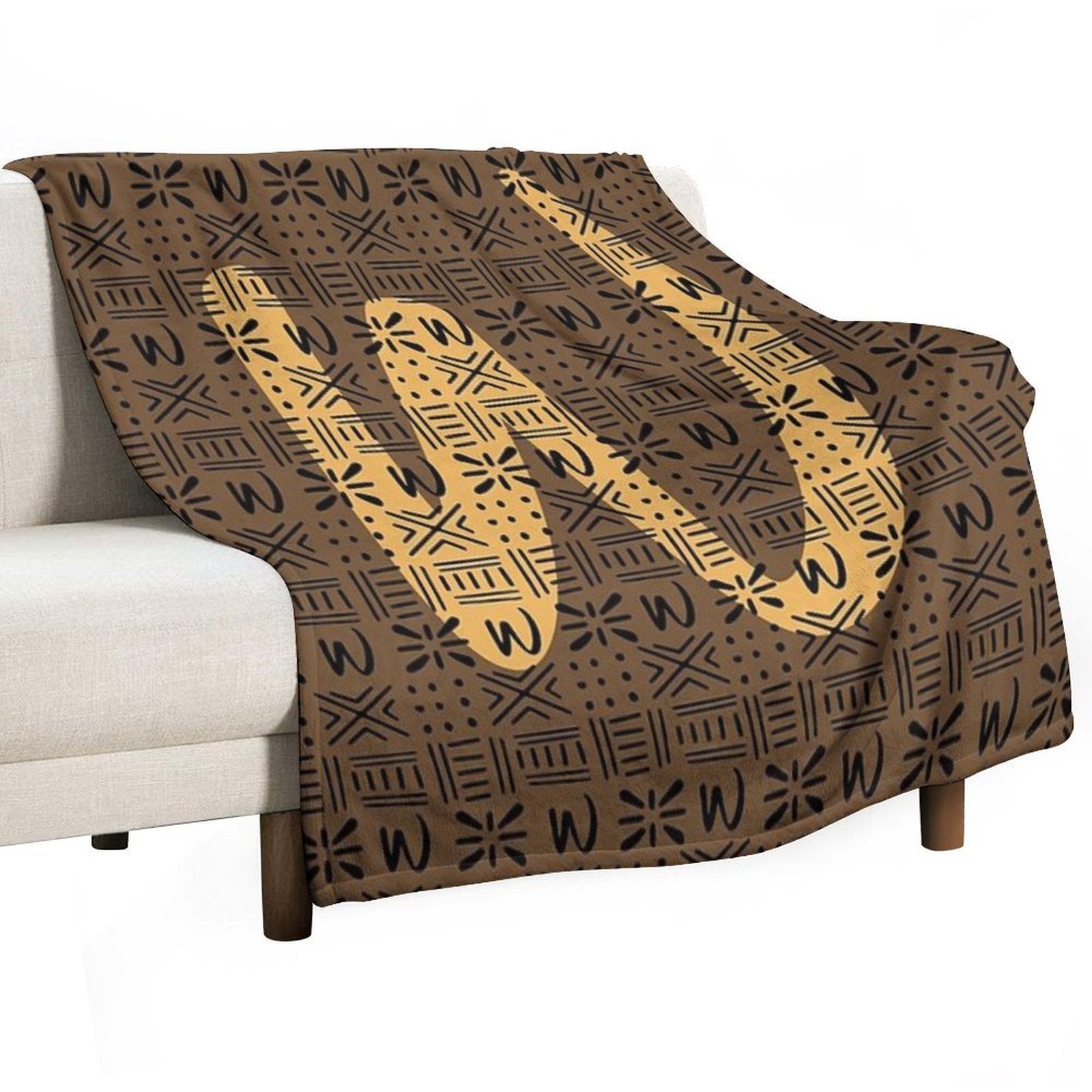 Bogolan Colored Art Anti-pilling Throw Blanket