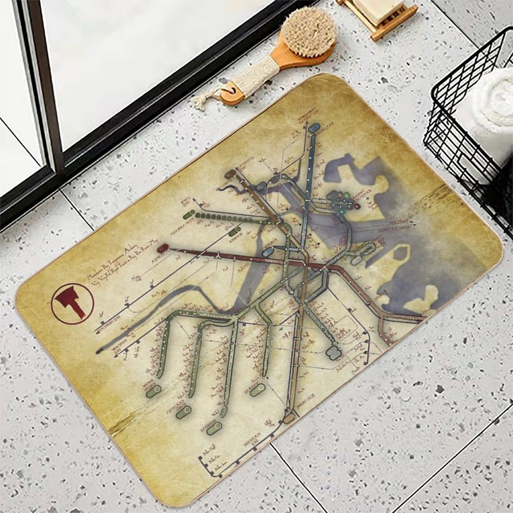 An Ancient T Map  Toxin-Free Bath Mat