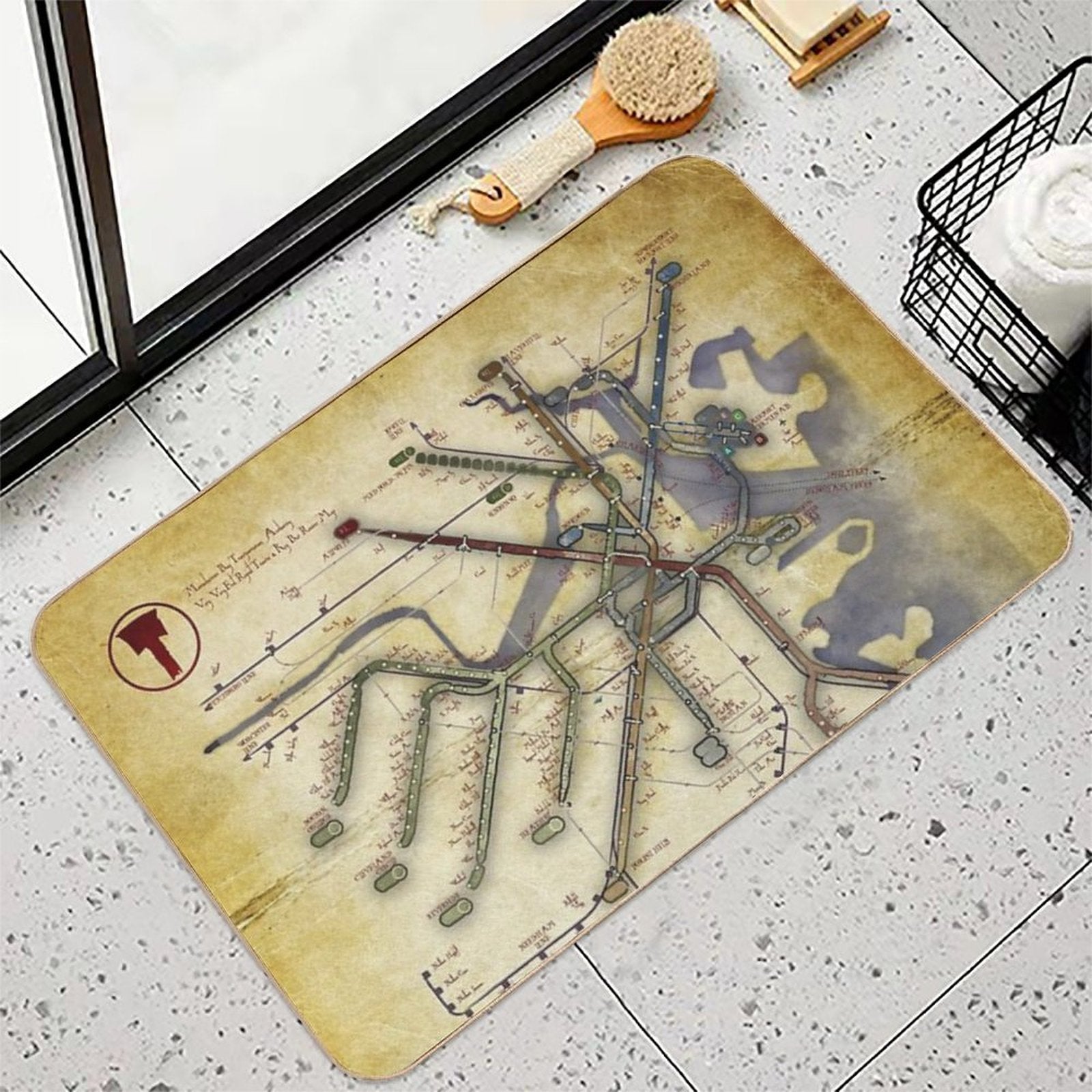 An Ancient T Map  Toxin-Free Bath Mat