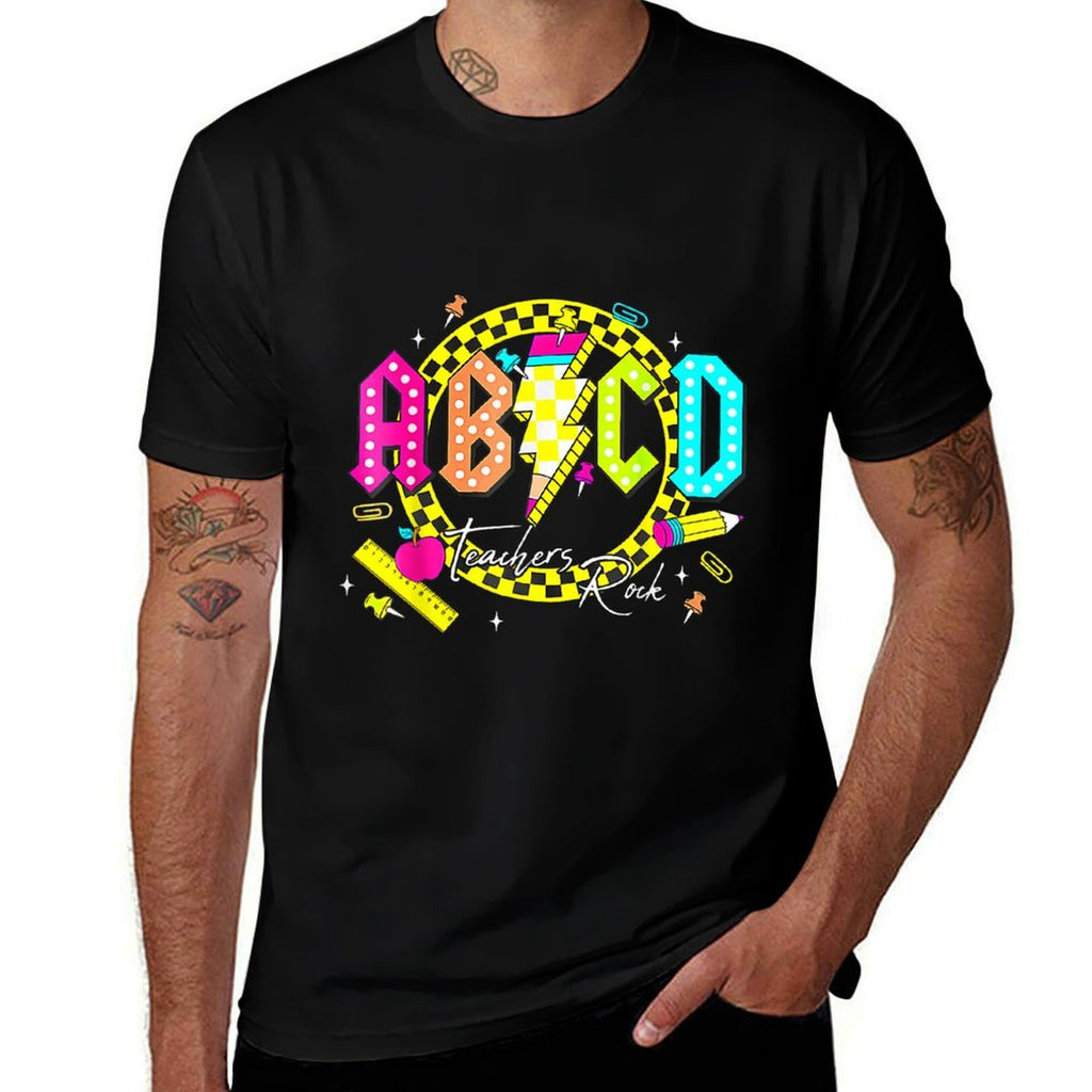 Funny Back To School ABCD Teacher Rocks Abcs Teachers Rock  Tagless Design T-Shirt