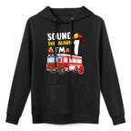 Fire Truck 1st Birthday Boy 1 Year Old Firefighter Party Machine Washable Hoodie