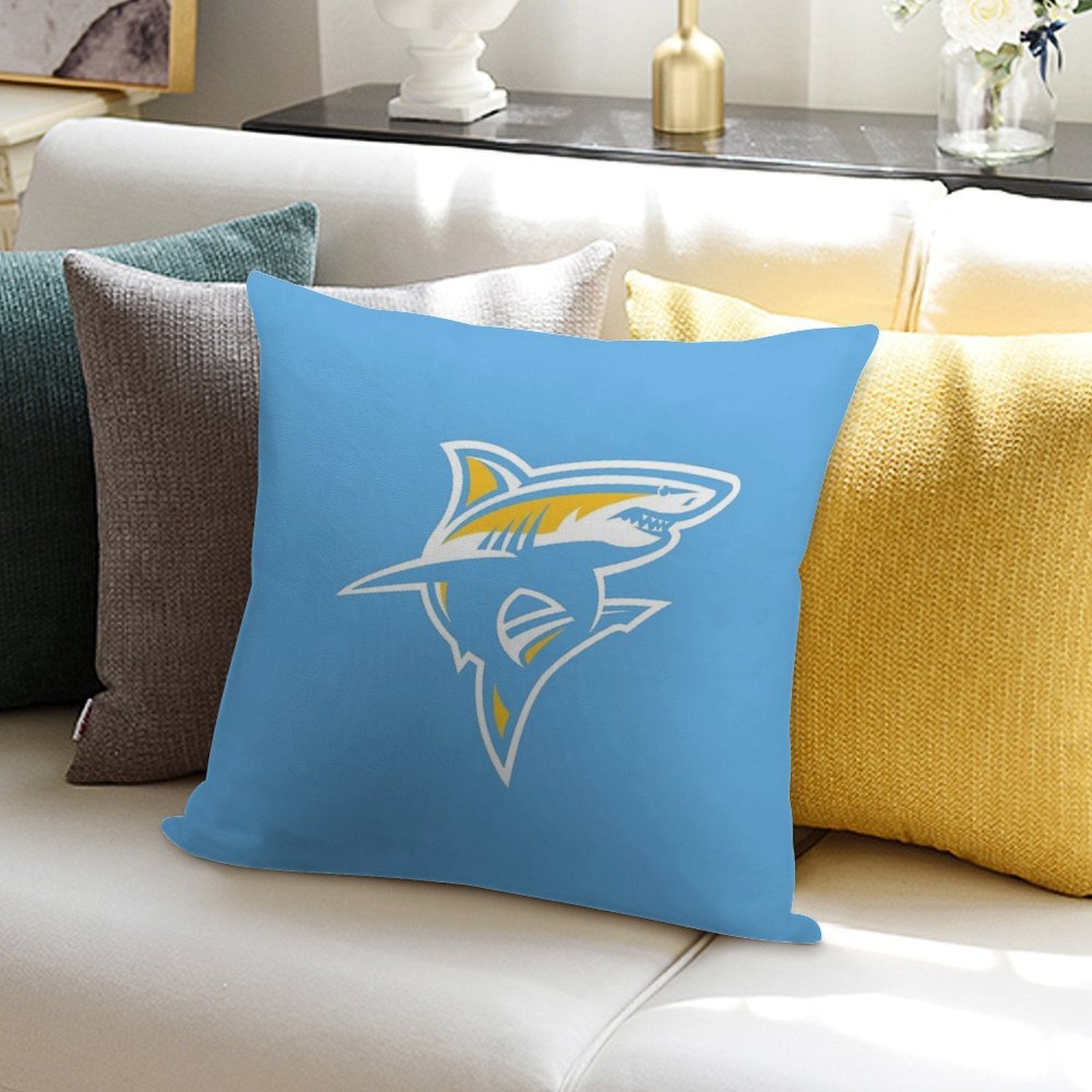 The Sharks LIU-icon Soft Shrink-Resistant Throw Pillow