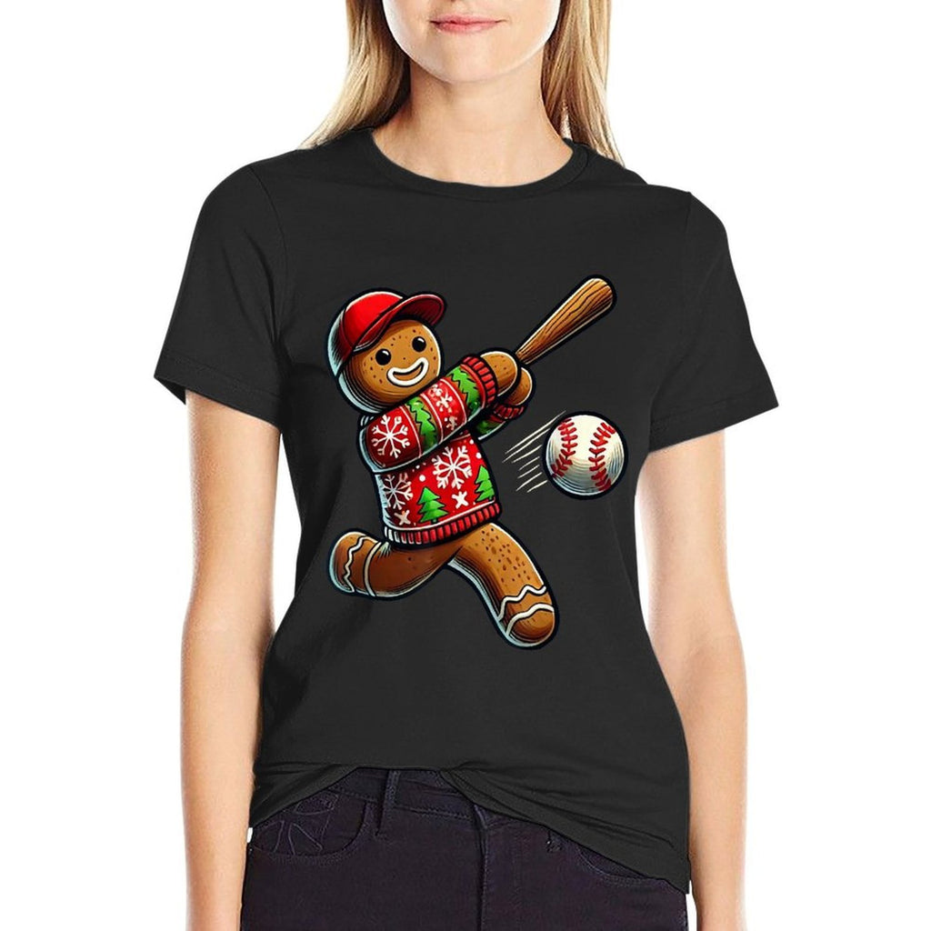 Baseball Christmas Gingerbread Man Baseball Ugly Christmas  Versatile T-Shirt