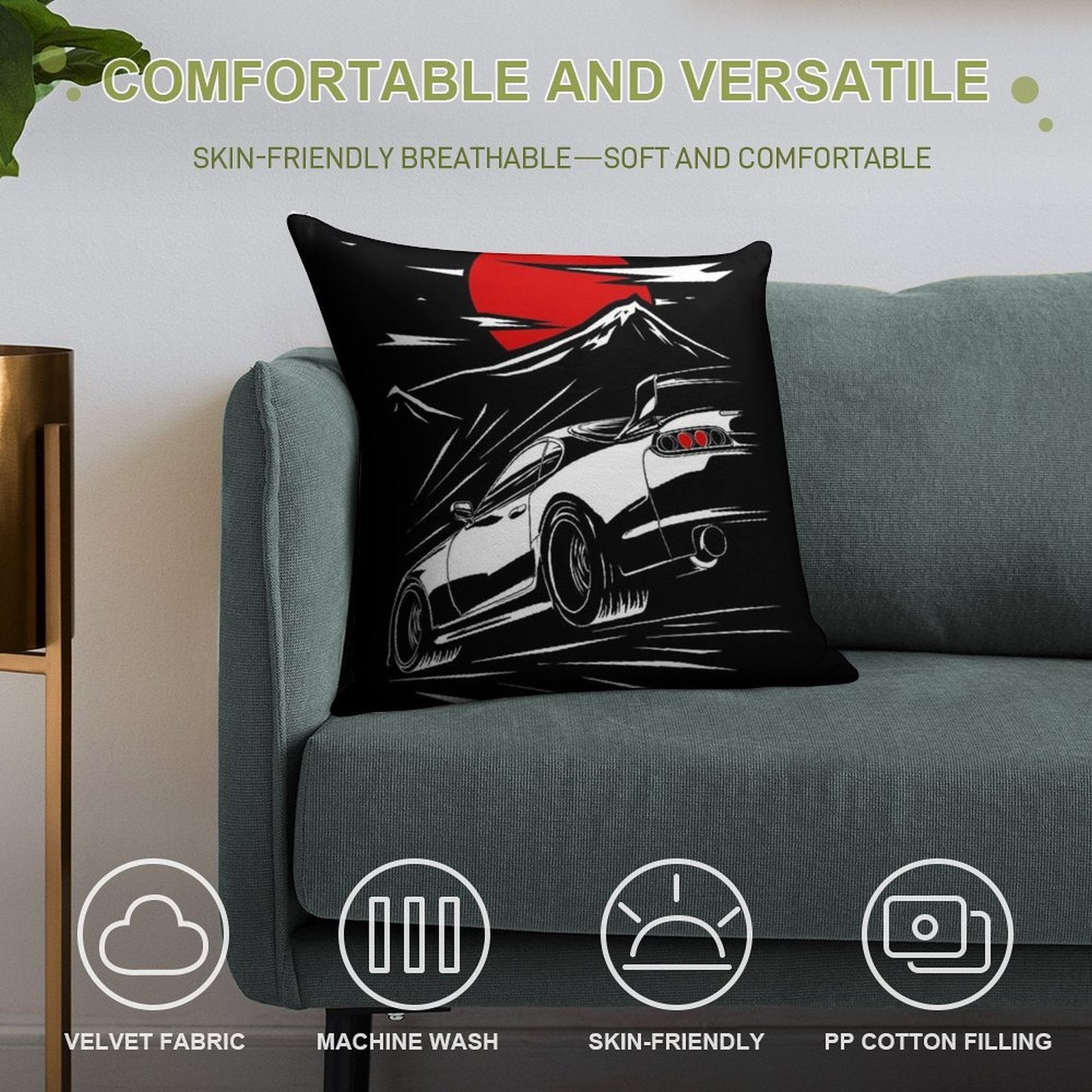 Toyota Supra MKIV  Haruna Soft Ultra-Soft Texture Throw Pillow