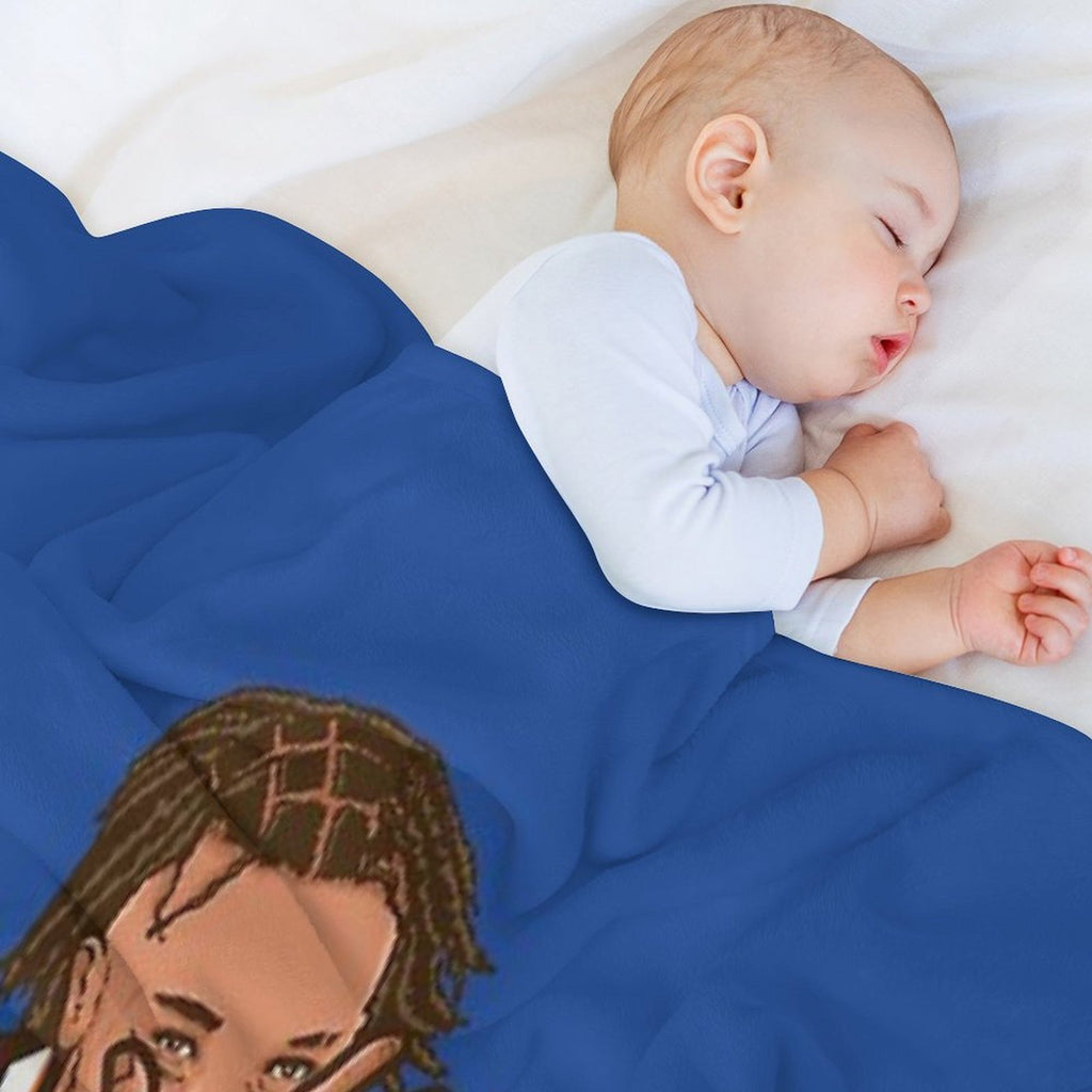 Jalen Brunson Three Point Celebration Velvety-soft Throw Blanket