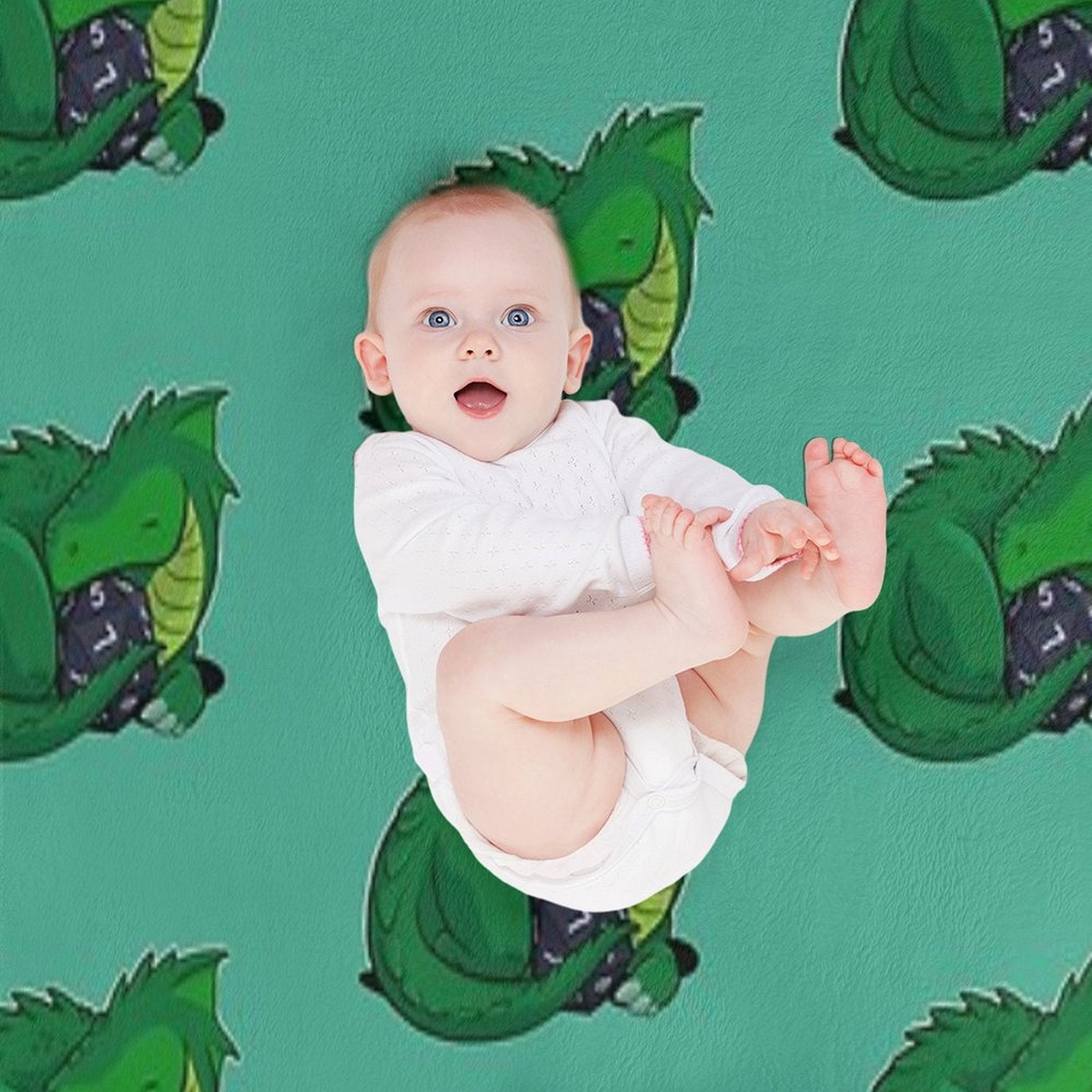 D20 Green Dragon Quick-dry Throw Blanket