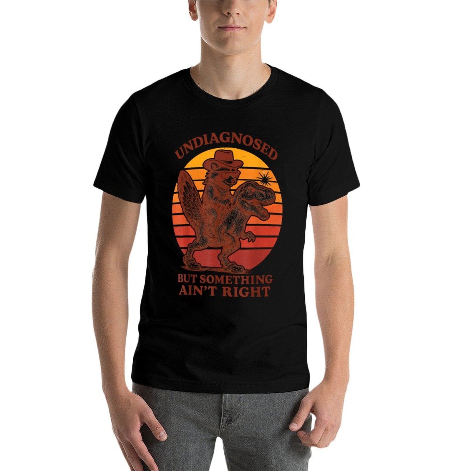 Retro Undiagnosed But Something Aint Right Funny Meme Adult  Relaxed-fit T-Shirt