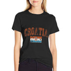 Threadrock Vintage Retro Faded Croatia Croatian Pride, Small, White  High-quality Stitching T-Shirt