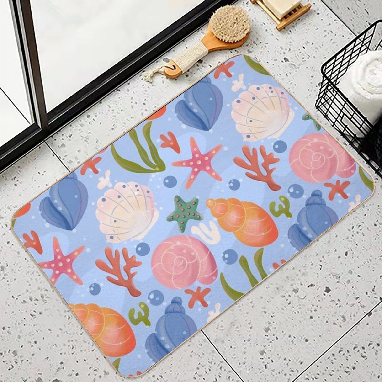 Sea Pattern 002  Odorless Bath Mat