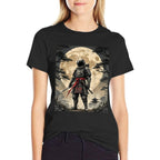 Samurai Astronaut Japanese Moon Vintage Graphic Ukiyo-e Art  Quick-drying T-Shirt