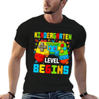 Master Builder Blocks Gaming Kindergarten Level Begins  Fade-proof Color T-Shirt
