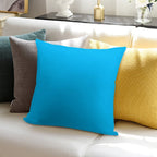 Deep Sky Blue  Solid Sky Blue  Plain Deep Sky Blue Soft High-Density Material Throw Pillow