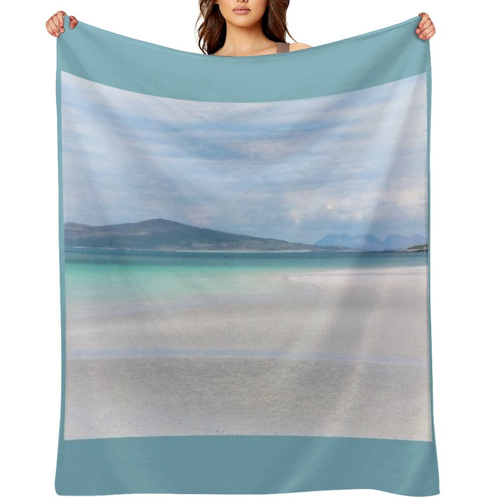 Clachan Sands Serene Scene North Uist Outer Hebrides Wrinkle-free Throw Blanket