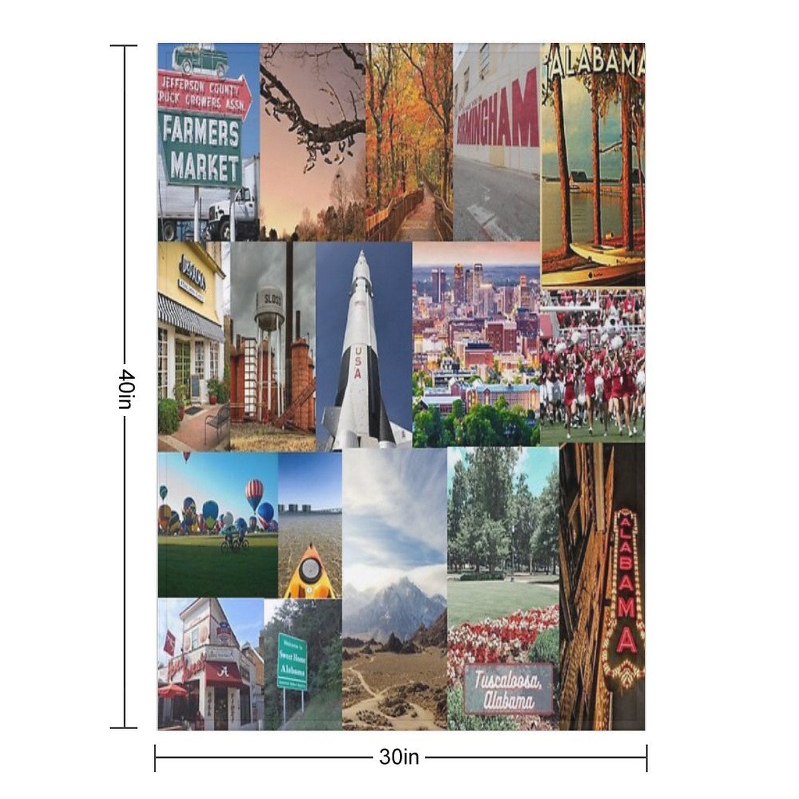 Alamabma Aesthetic Collage Shrink-resistant Throw Blanket