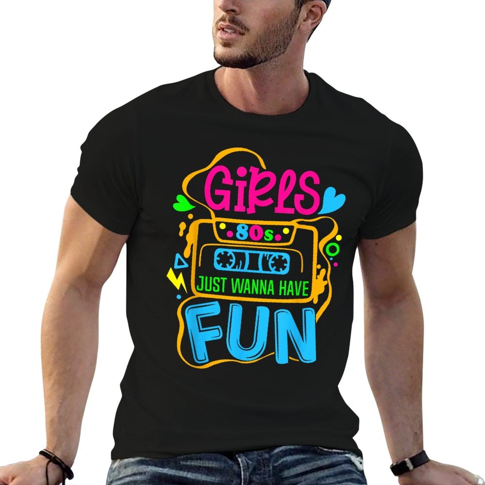 Awesome 80s Girls Just Wanna Have Fun 80s Party Funny 1980s  Versatile T-Shirt