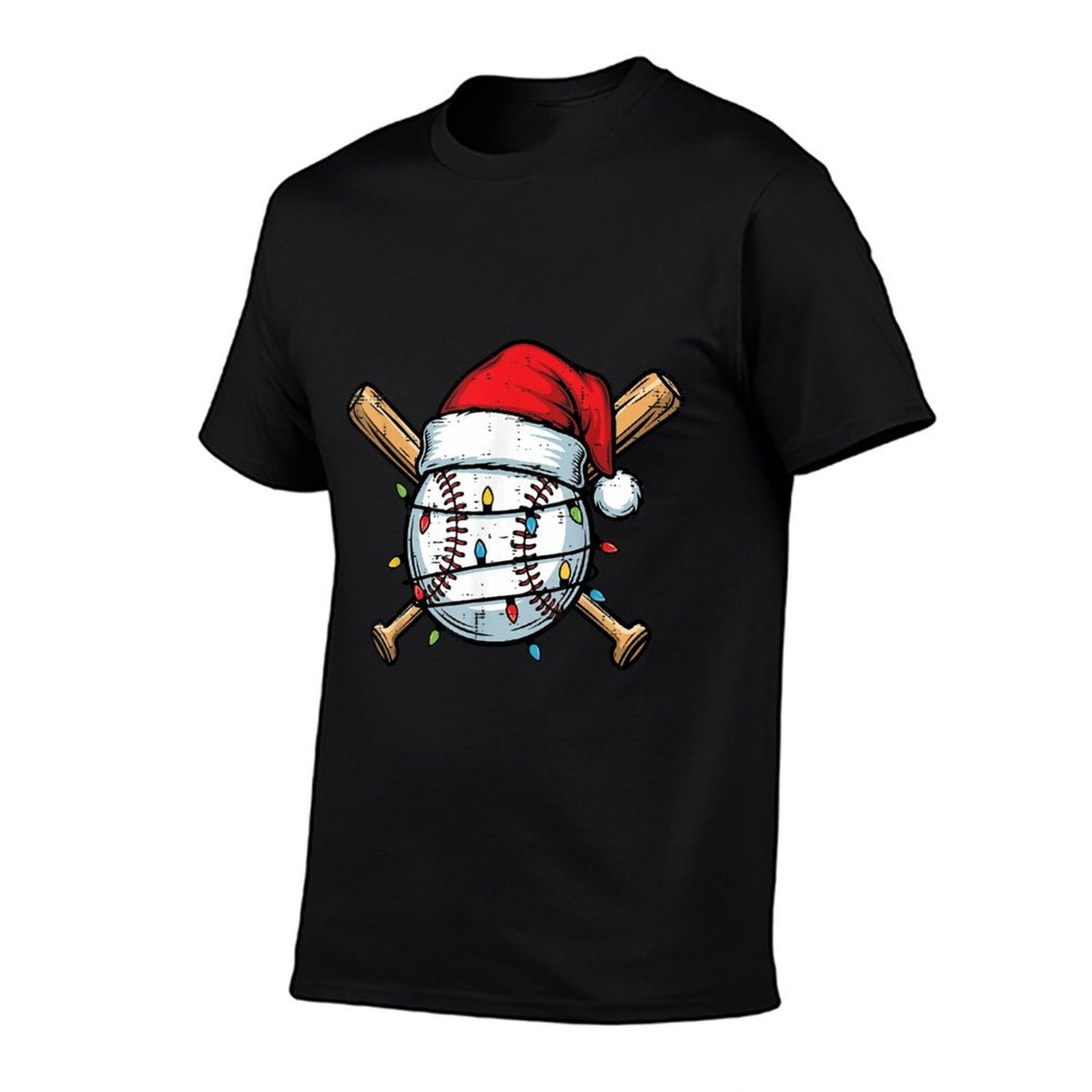 Christmas Baseball Ball Santa Hat Xmas Sports Men Boys Kids  Cotton T-Shirt