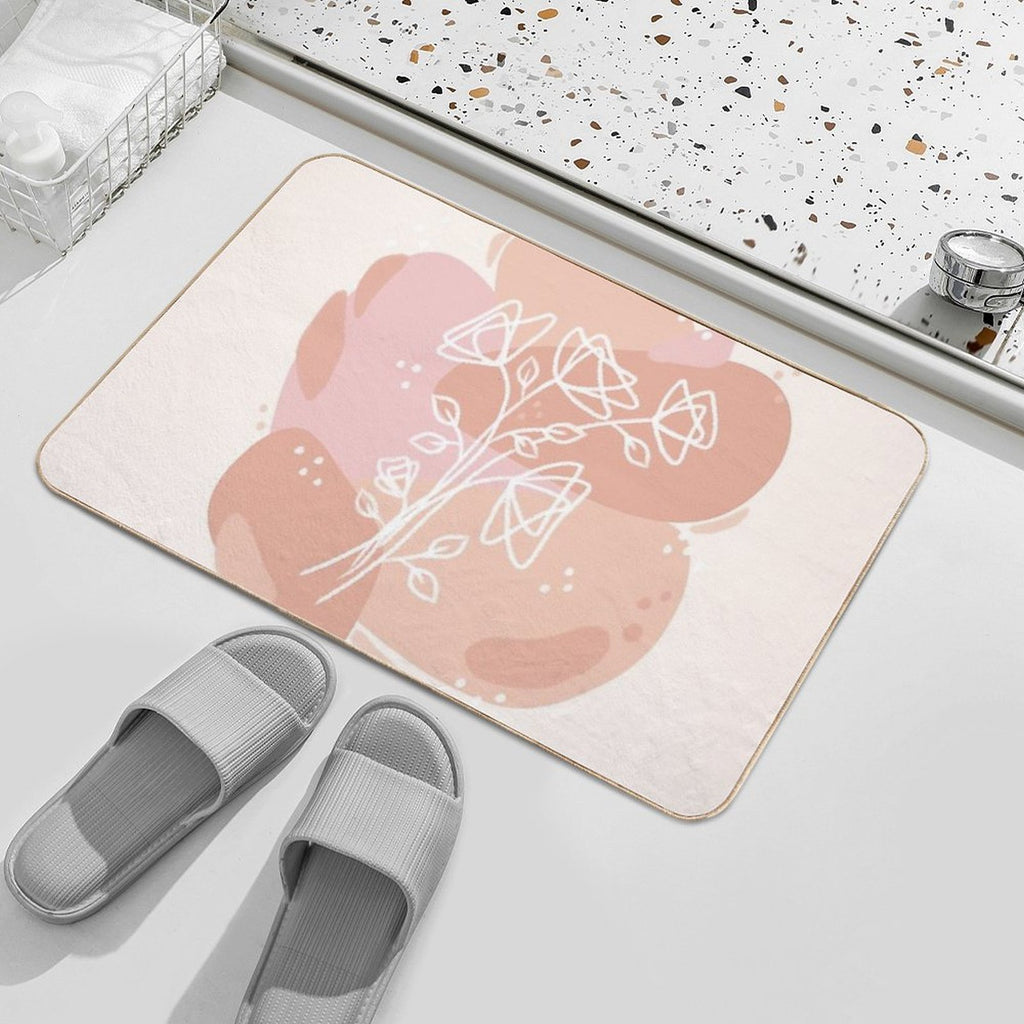Bloom Line Art  Absorbent Bath Mat