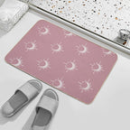 Cosmic Sun And Moon Design Soft Aesthetic In Muted Colors Deep Pink  High-Traffic Bath Mat