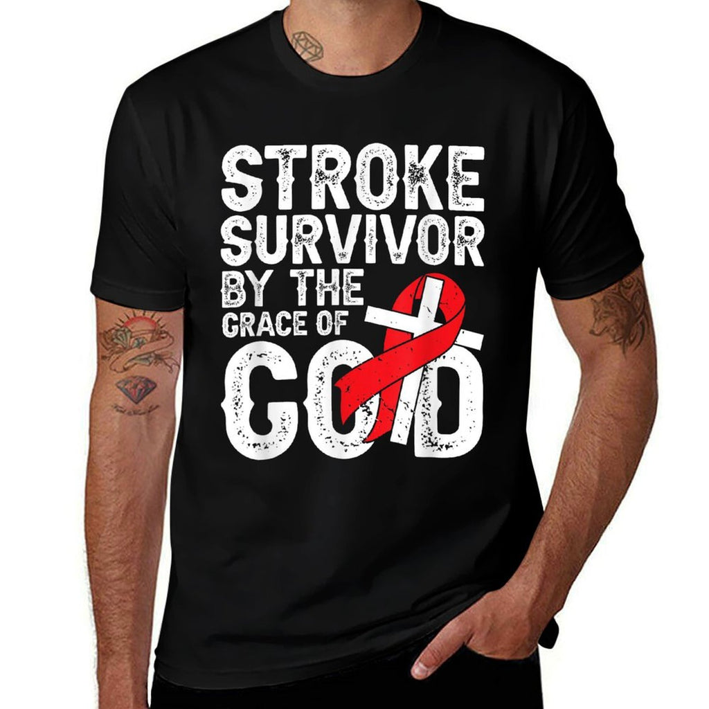 Stroke Survivor by The Grace of God - Stroke Survivor  Rolled Sleeves T-Shirt